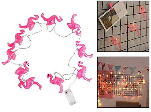 Itian 10 LED Lampen Flamingo für Hochzeit/Weihnachten/Garten Dekoration 1.6m