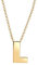 Elli Halskette Silber 925 Vergoldet 24K Buchstabe L Anhänger Kette Damen Schmuck Geschenke für Frauen Mädchen Mama Freundin, Letter Silberkette Länge 45 cm