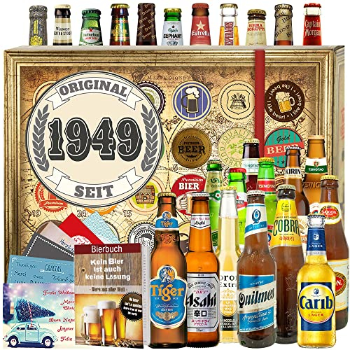 Original seit 1949 - Bier aus aller Welt 24x - Geschenkbox 1949 - Bier Weihnachtskalender 2024 2025