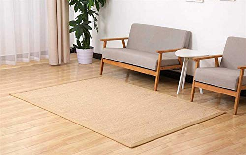 LIVEINU Sisal Natur Teppich mit rutschfest Sisalteppich Modern Hochwertige Bordüre Flachgewebe Sisal Läufer Teppich Fußmatten Für Schlafzimmer 40x120cm Natur