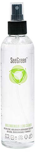 SeeGreen Premium Brillenreiniger Spray - Umweltfreundlich & Alkoholfrei - Für Alle Glasoberflächen - Anti-Beschlag & Antistatisch - Klimaneutral mit Frischem Zitrusduft - 118ml