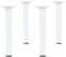 Möbelstützen 4er Set Ausführung Eckig Weiß 25 x 25 mm Höhe 700 mm Tischbeine