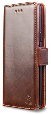 Gadget Armour ® Samsung Case - Premium Leather Magnetic Wallet Cover for Galaxy S9 – Flip Design Screen Protector – Kickstand For Video Viewing - Supports Wireless Charging - UK Based Company
