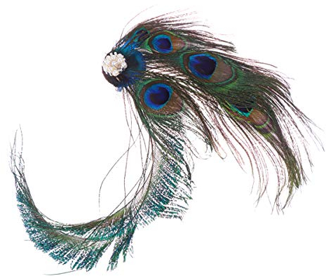 Beaupretty Feder Haarspange Fascinators Pfau Flapper Kopfschmuck Frauen Party Kopfbedeckungen Haarschmuck Schmuck für Frauen und Mädchen