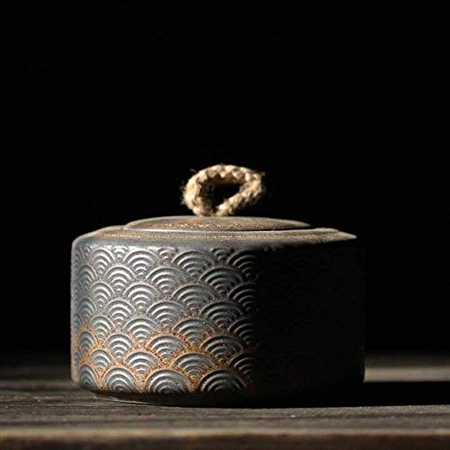 NJXM Japanische Keramik Teedosen Jahrgang Porzellan Tee-Box Für Die Lagerung Von Tee Oder Tee-Box Lebensmittel Wagen Keramik-Tee-Topf Traditionelle Box Portable Universal-,8.5cm*13.9cm