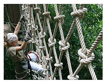 XHP Outdoor-Kletternetze 20 mm Seilnetze Leiter Schaukel Spieltunnel für Kinder Erwachsene Spielplatz Cargo Net Heavy Duty Kletternetz Physikalisches Training Kletternetz Groß für Armee Militär