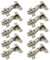 LIKERAINY 95 Degré Demi Recouvrement Charnières 35mm sans Amortissement pour Porte de Placard Cuisine Charniere pour Meuble Armoires en Semi-applique Lot de 10