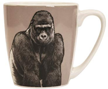 Churchill The Kingdom Animal Mug - Modern Printed Coloured Tea Coffee Cups - 300ml - Gorilla