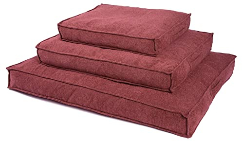 JAMAXX Premium Hundekissen Orthopädische Füllung, Waschbar Bezug aus Edlem Chinelle Stoff, Weiche Kompakte Füllung mit Visco Schaumstoff-Flocken Memory PDB1003 (L) 120x90 Terracotta
