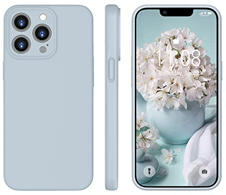 ORDA für iPhone 13 Pro Hülle Silikon Case, Handyhülle für iPhone 13 Pro mit Soft Microfiber, Flüssig Silikon Gel Gummi Kratzfeste Case Schutzhülle Matt Hülle für iPhone 13 Pro 6.1'' 2021 Baby Blau