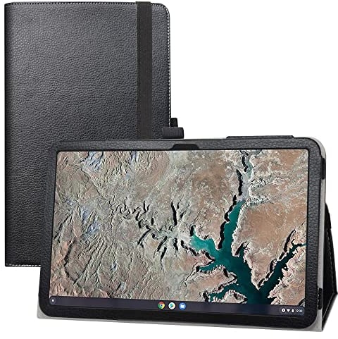 LIFANG Compatible with Nokia T20 Case,Slim Folio Folding Stand PU Leather Cover for 10.4 Nokia T20 Tablet,Black