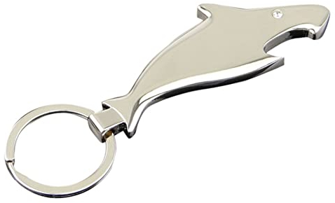 ARFUKA Shark Bottle Opener Keychain Stainless Steel Beer Opener with Carabiner Clip, Cool Gift Men Women (Outdoor Party Travel Essentials for Beer Lovers)