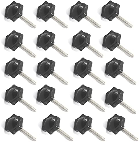 20 Stück M5 x 20 mm Edelstahlgewinde Ersatz-Stern-Handknauf Anziehen Rändelschraube Handfestziehknopf Schraube