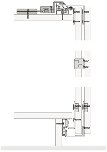 HAWA Combino 20 H FS Schiebetürbeschlag (Außenfront), 1200x2200mm für Holztüren bis 20kg, 2-türig Stahl/Kunststoff anthrazit