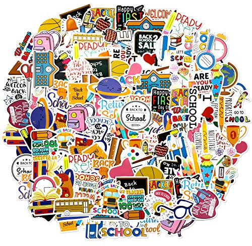 200 Pcs School Stickers Back to School Stickers Students Science Stickers Teacher Stickers for Scrapbook Laptop Water Bottles Waterproof Stickers School Supplies Classroom Decorations DIY Craft