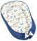 PIMKO Babynest 2seitig Minky Babynestchen für Baby Kuschelnest Babykokon für Säuglinge und Neugeborene Nestchen geeignet für Zuhause 55 x 90 cm (Blauen Zug)