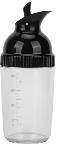 Bouteille de Mélangeur de Vinaigrette, Shaker de Vinaigrette, Bouteille de Vinaigrette 200 Ml Shaker de Vinaigrette Récipient de Vinaigrette (Noir)