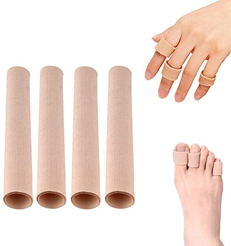 4 Stück Schneidbar Silikon Zehenschutz Toe Cushion Tube Schlauchbandage Soft Gel Fingerschutz Zehenkappen Pad für Corns Remover, Callus Kissen, Bunion Behandlung, Schwielen, 2 Größen