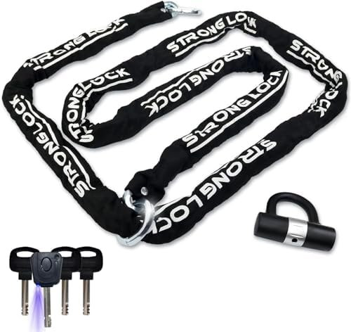 AKM Motorcycle Lock 10ft/300cmx10mm Thick Anti-Theft Heavy Duty Chain Locks with 4 Keys Security 16mm U Lock Disc Lock,Super Long Cut Proof Bike Chain Lock for Motorcycles,Containers,Trailers