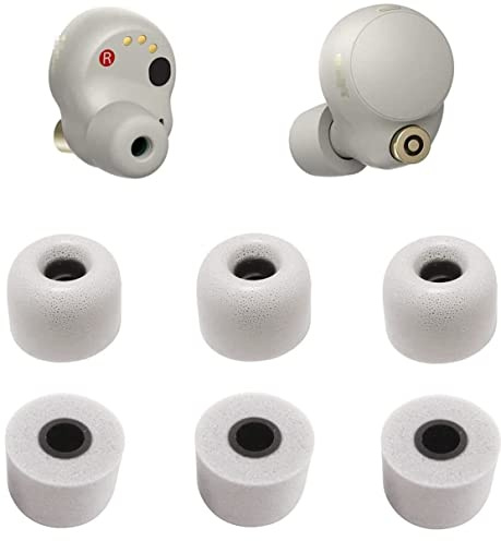 JNSA FoamXM4S3PM Ersatz-Ohrstöpsel aus Memory-Schaum für WF 1000XM4 Silver 1000XM3, Schaumstoff-Ohrstöpsel, Größe M, 3 Paar, [passend in Hülle], Silber, Größe M