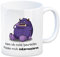 Freches Monster in lila Kaffeebecher mit lustigem Spruch Kann ich nicht beurteilen. Müsste mich interessieren. Tasse Kollegen Freunde und Kinder im Büro oder Zuhause
