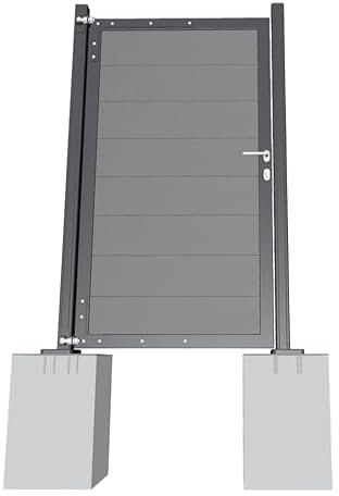Gartenwelt Riegelsberger Universal Alu-Torrahmen Anthrazit mit WPC-Füllung grau Zubehör für Gartenzaun Zaun WPC Steckzaun Sichtschutzzaun Garten Terrasse