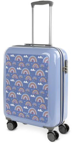 ITACA - Koffer Klein Handgepäck - Handgepäck Koffer 4 rollen - Koffer handgepäck 55x40x20 Leicht und Robust - Reisekoffer Klein aus Hochwertigen Materialien - Hartschalenkoffer Klein mit Z, Regenbogen