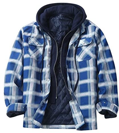 BOTCAM Holzfällerjacke Herren Holzfällerhemd Langarm, mit Kapuzen Herbst Kapuzenjacke Thermojacke mit Innen Karojacke Herren Outdoorjacke Mode Freizeitjacke S M L XL XXL 3XL 4XL 5XL