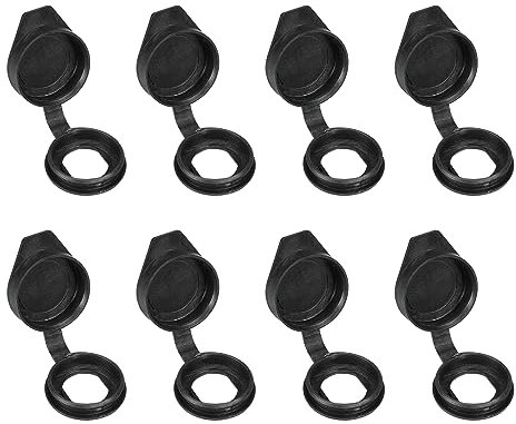 PATIKIL 19mm Porta Serratura Antipolvere Coperchio, 8pz Gomma Impermeabile Chiavi Pannello Cam Serratura Antipolvere Coperchio Cappuccio per 19mm Cam Lucchetto, Nero