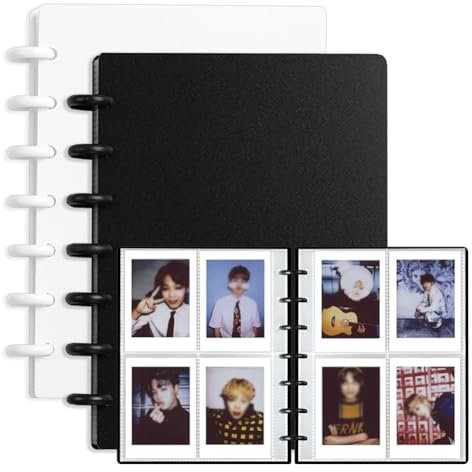 2 Pack Kpop Photocard Binder Set (Black + White) | 20 Pages & 80 Double-Sided Pockets per Set | Holds 2x3 Inch Cards, Display 320 Photos | DIY Kpop Collector Album