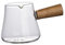 kowaku Taza medidora de café expreso, Jarra de Vidrio Transparente, Mango de Madera de Vidrio Triple para café expreso Multifuncional para Hornear café, 110ml