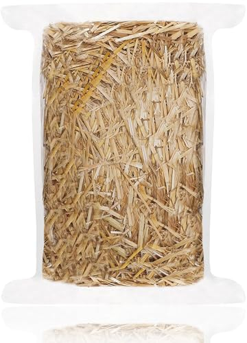 WNJ Natural Wheat Straw - 1 LB Dry Straw, Clean and Soft Decorative Straw Bale for Stray Cats Dogs Yard Farm Pets Garden Mulch Grass Cover (3LB)