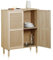 duehome | Made, Armario Bajo con Patas, Mueble Auxiliar, Acabado en Pino y Rattan, Medidas: 80 cm (Largo) x 110 cm (Alto) x 40 cm (Fondo)