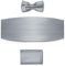 BRERA 67 Set Kummerbund Einstecktuch und Fliege Herren für Anzug aus Seide, hellgrau, größe S-M | Fliege mit Einstecktuch Accessoires-Set für Smoking Herren | Gürtel für Abendkleid