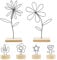Raxfekro 2er Set Dekoaufsteller Blume und 4 Tischkartenhalter Metall Deko Holz | Deko Aufsteller | Deko Schwarz | Deko Schlafzimmer Modern | Deko Frühling | Tischdeko