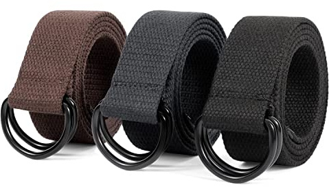 JasGood Herren Canvas Gürtel, Gewebter Casual Gürtel, 3.8cm Breit