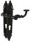 Amig - Set of 2 Door Handles for Passage Doors Mod.100PB90 | Keyhole at 70 mm | 280 x 45 x 3.5 mm | 8 mm Spindle | for Use with Mortise Locks | Forged Style | Zamak with Black Finish