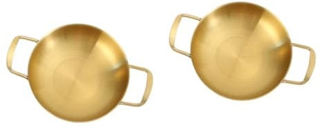 Alipis 2St Bratpfanne aus Edelstahl Pfanne mit Doppelgriff professioneller Kochtopf Bratpfanne mit Deckel Mini-Herd edelstahltopf edelstahlpfanne Backformen kleiner Kochtopf Minipfanne