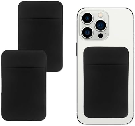 Porta Carte di Credito per Cellulare,2 PCS Titolare della Carta per Cellulare Tasca per Cellulare Nero Portafoglio per Smartphone Porta Carte Wallet per Cellulare da Incollare per Cover