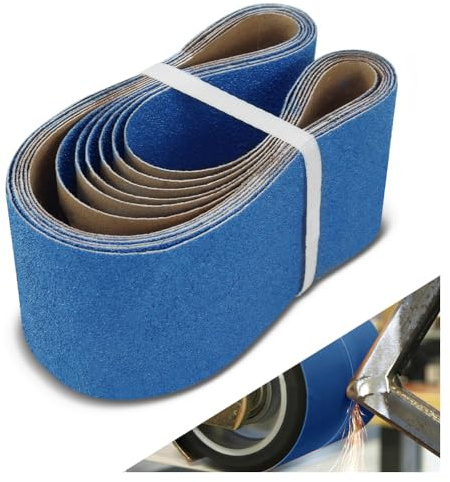 100 x 915 MM Sanding Belts, 6 Pcs 80 Grit, Zirconia Sanding Belts for Metal Polishing, Woodworking, Surface Refining