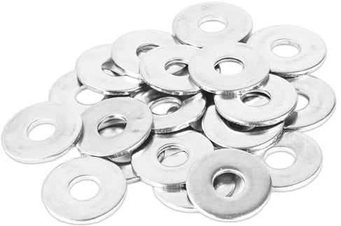 ASelected 50 Pack M10 Washers,M10 x 25mm Penny Washers,A2 304 Stainless Steel Washers,Flat Repair Washer,Large Metal Washers,Plain Wide Metal Washers,Plain Round Chrome Washers for Screws,Bolts,Nuts