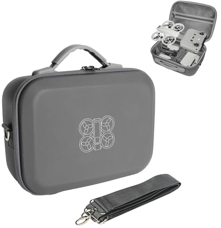 LKTOP Tragetasche für DJI Neo Fly More Combo, Schultertasche aus PU-Leder, wasserdichte Neo Tasche Case mit Verstellbarem Gurt für DJI Neo Drohne Zubehör, RC-N3/N2 Fernsteuerung, Akku und Ladestation