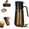 Euqvunn Olivenöl Ölsprüher, 2-in-1 Spray & Gieß Glas-Ölsprühflasche [Feiner Sprühnebel & Verstopfungsfreier Filter] Ölsprüher Ölspray Ölzerstäuber für Speiseöl, Airfryer, Ofen, Öl/Essig/Soße, 580ml