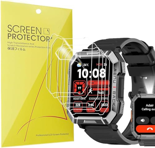 Lamshaw 6 Piezas Protector de Pantalla para Blackview Smartwatch W60-2,01,Resistente a los Arañazos,Sin Burbujas,HD Transparente,Protector de pantalla TPU Flexible de Cobertura Total (tpu-6-piezas)