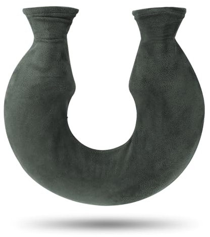 ZKBDBWTR Bolsa de Agua Caliente en Forma de U para Cuello y Hombros, Bolsa de Agua Caliente Stitch más Cálida para Calambres, Bolsa Caliente Relajante para Aliviar(Green)