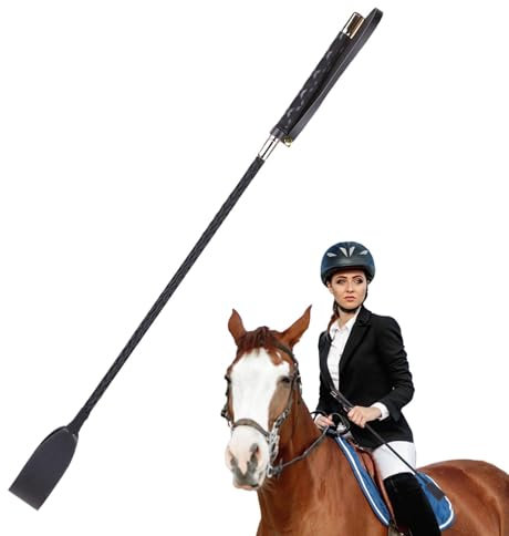 Frusta da Equitazione - Frusta per Equitazione A Frusta | Frusta per Cavallo con Pelle PU | Frusta per Cavallo in Pelle PU | Equitazione in Pelle con Manico Antiscivolo | Accessories da Equitazione