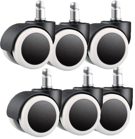 Office Stuhl Räder (3/5 Set), Hochleistungsstuhlräder Unterstützung 330 Pfund, stille Riemenscheibe-Hartholzboden, 2-Zoll-Universal-Passform (schwarz) Screw style螺杆款 3pcs