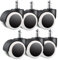 Office Stuhl Räder (3/5 Set), Hochleistungsstuhlräder Unterstützung 330 Pfund, stille Riemenscheibe-Hartholzboden, 2-Zoll-Universal-Passform (schwarz) Screw style螺杆款 3pcs