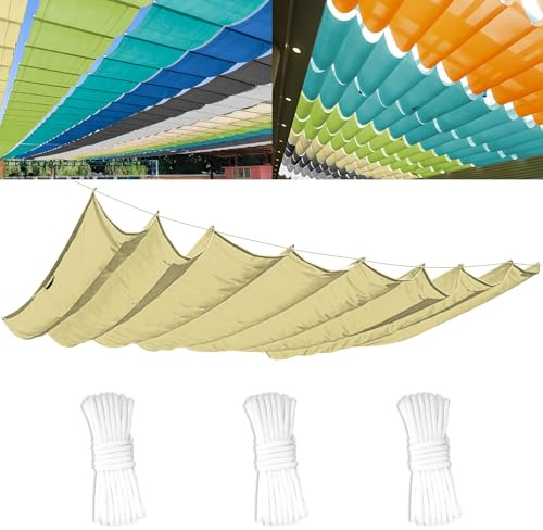 Einziehbares Welle Sonnenschutz 1.2x3(BxL), Verstellbar Welle Schattenabdeckung Mit ösen UV-Schutz 95%, Aufrollbar Segeltuch Markise Wasserdicht für Outdoor Pergola Garten Balkon - Beige