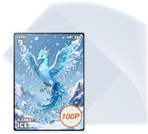 Jumbo Card Sleeves 5.4 x 7.4-100 Pack Soft Clear Oversize Card Protector Sleeves, Jumbo Card Top Loader Size L, Large Card Sleeve for Oversized Trading Card, TCG, MTG, Game Sport Cards, Postcards